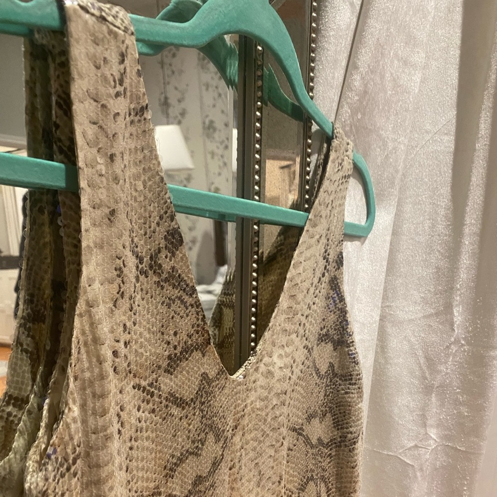 Parker Sequin Python Print Shift Dress - image 7